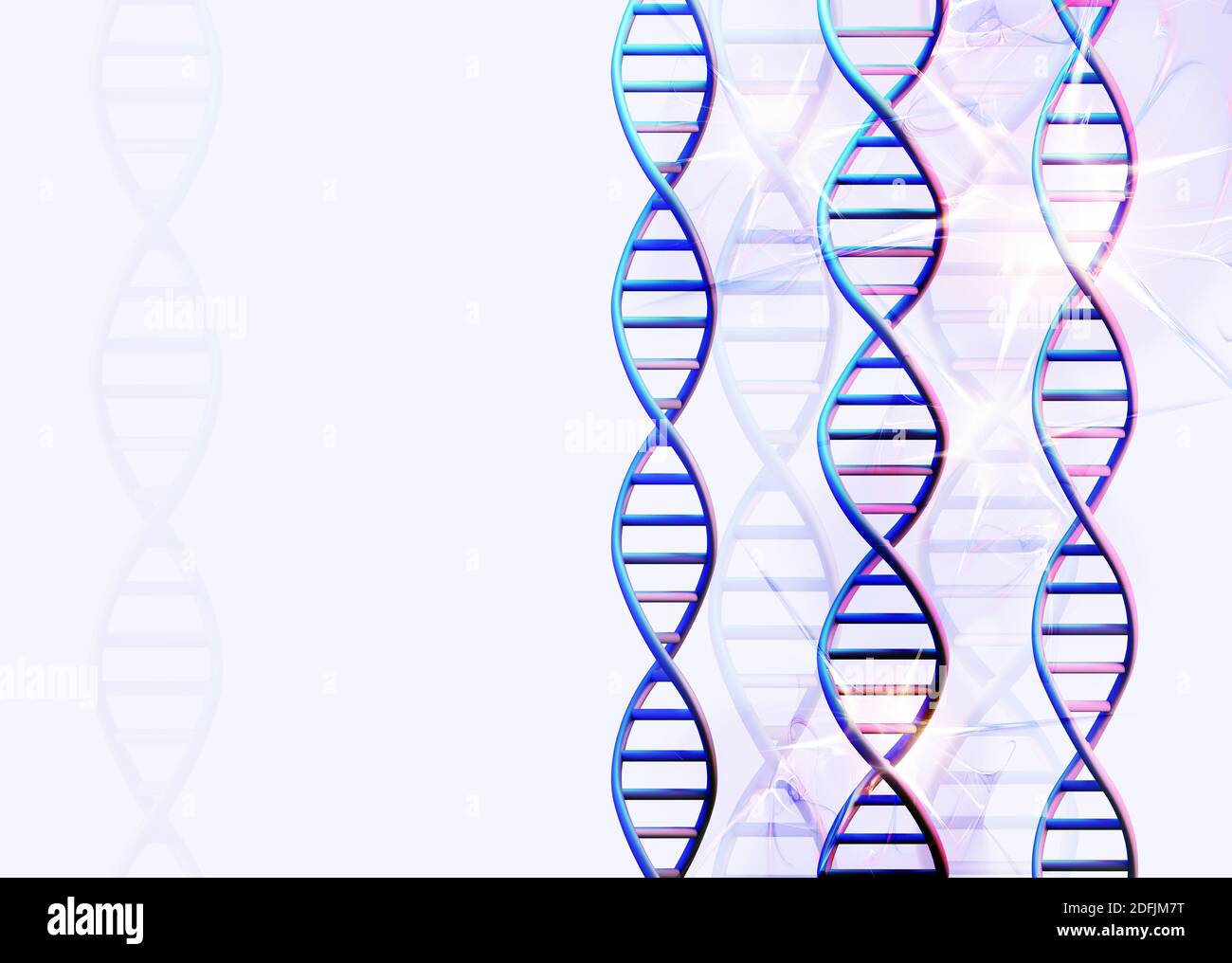 DNA-Moleküle Struktur auf hellem Hintergrund. Science and Technology Konzept, 3d Render Stockfoto