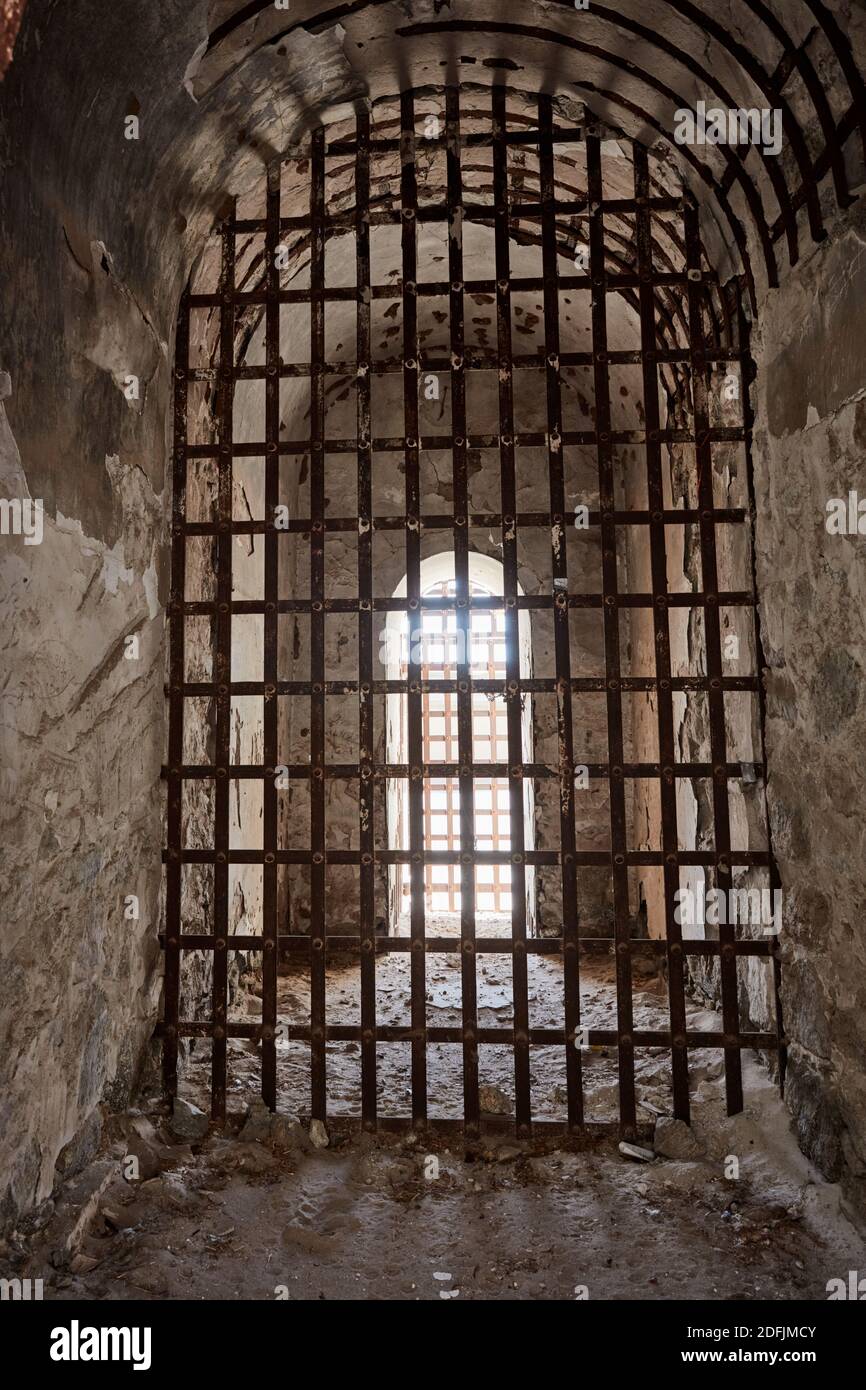 Gefängniszelle im Yuma Territorialgefängnis, Yuma, Arizona Stockfoto