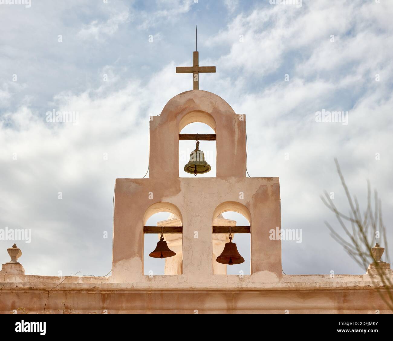 Glockenturm in San Xavier Del Bac Mission, Tucson, Arizona Stockfoto