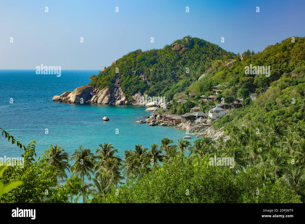 Wunderschöne Küste der Südküste der Insel, Thian Og Bay, taa cha Bay, sai daeng Beach, Koh Tao, Thailand, Südostasien. Stockfoto