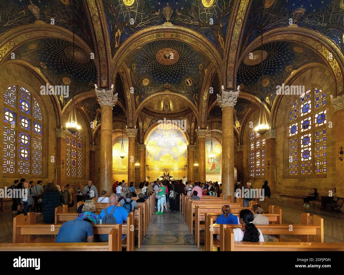 Jerusalem, Israel - 14. Oktober 2017: Kirche aller Völker, bekannt als Basilika der Agonie im Gethsemane Heiligtum auf dem Ölberg Stockfoto