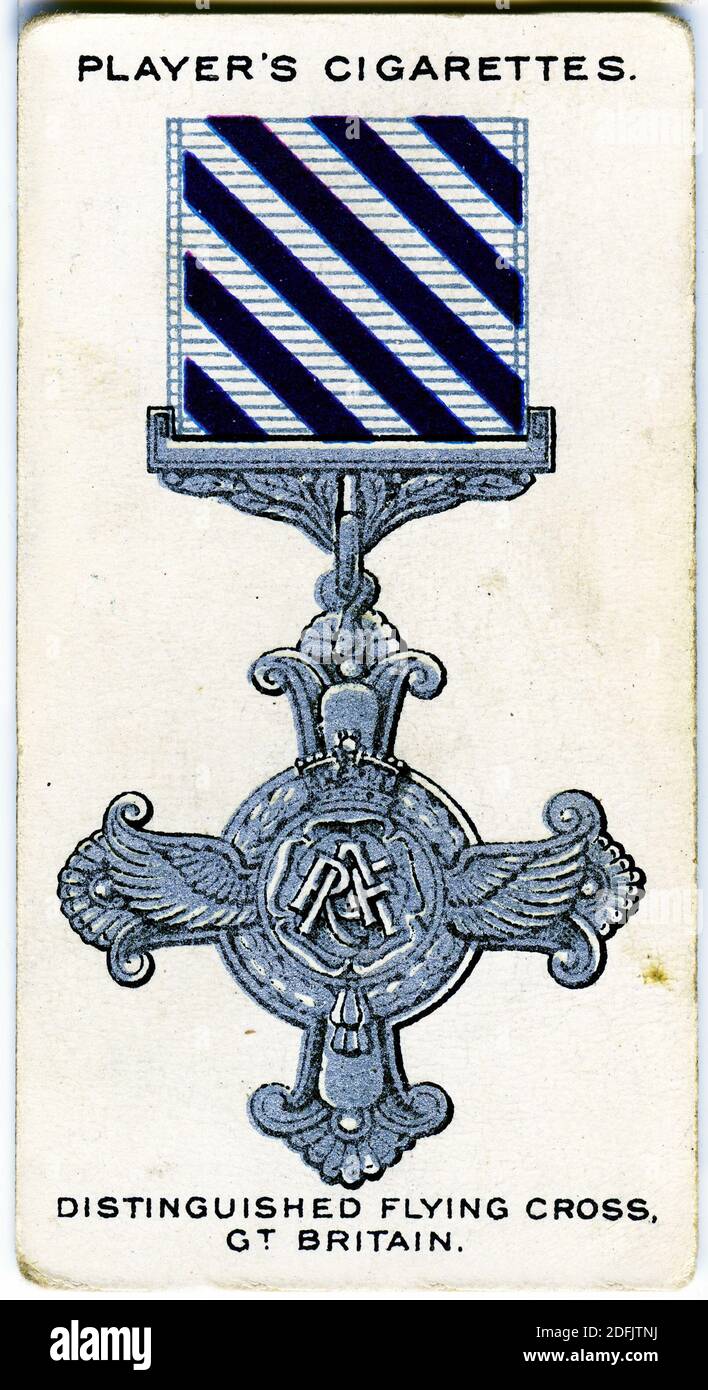 Zigarettenkarte des Distinguished Flying Cross, Großbritannien Stockfoto