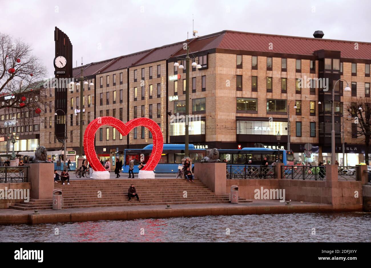 Göteborg Stadtzentrum im Winter Stockfoto