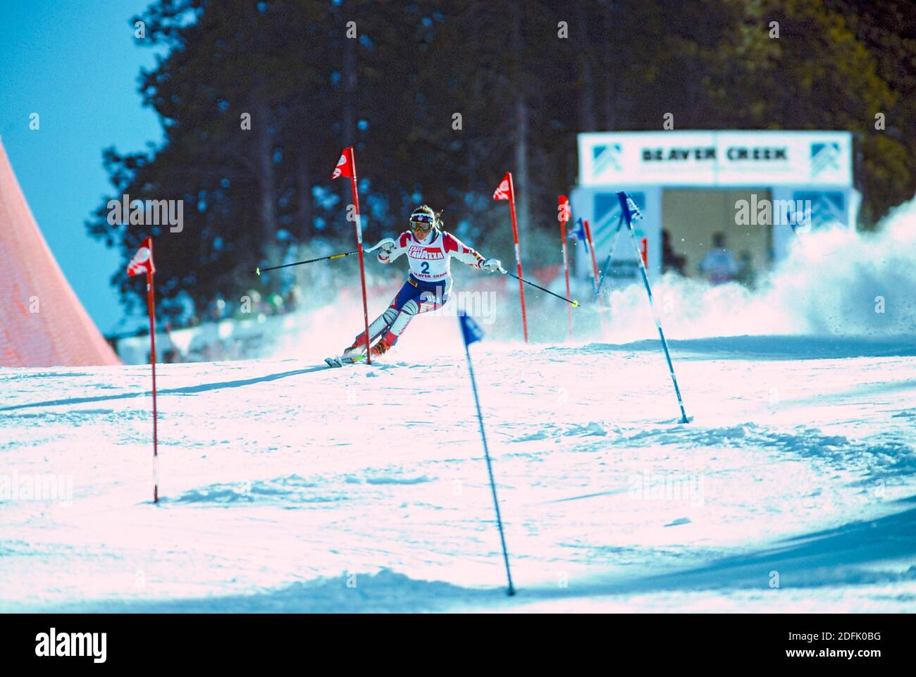 Tamara McKinney (USA) bei den Alpinen Ski-Weltmeisterschaften 1989. Stockfoto