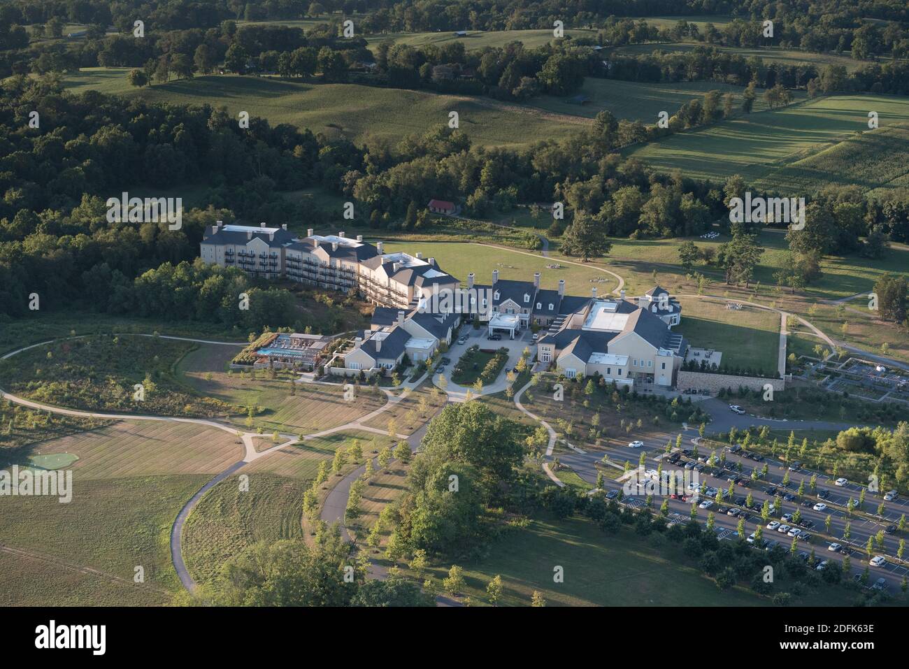 Luftbild des Salamander Luxus Resorts in Middleburg, Virginia. Stockfoto