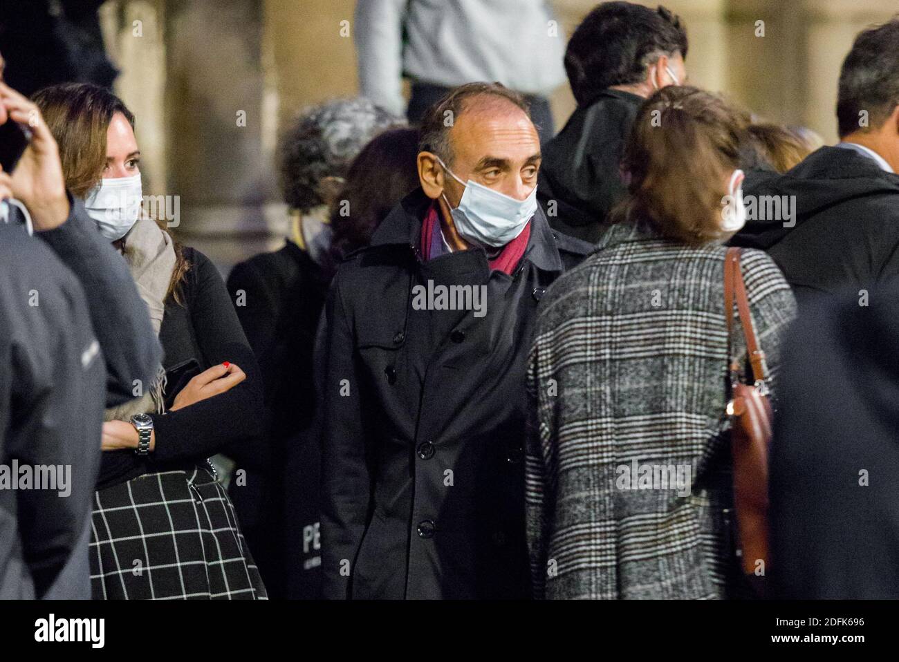 Eric Zemmour bei den Beerdigungen des französischen Autors Denis Tillinac in der Kirche Saint-Francois-Xavier am 02. Oktober 2020 in Paris, Frankreich. Foto von Nasser Berzane/ABACAPRESS.COM Stockfoto