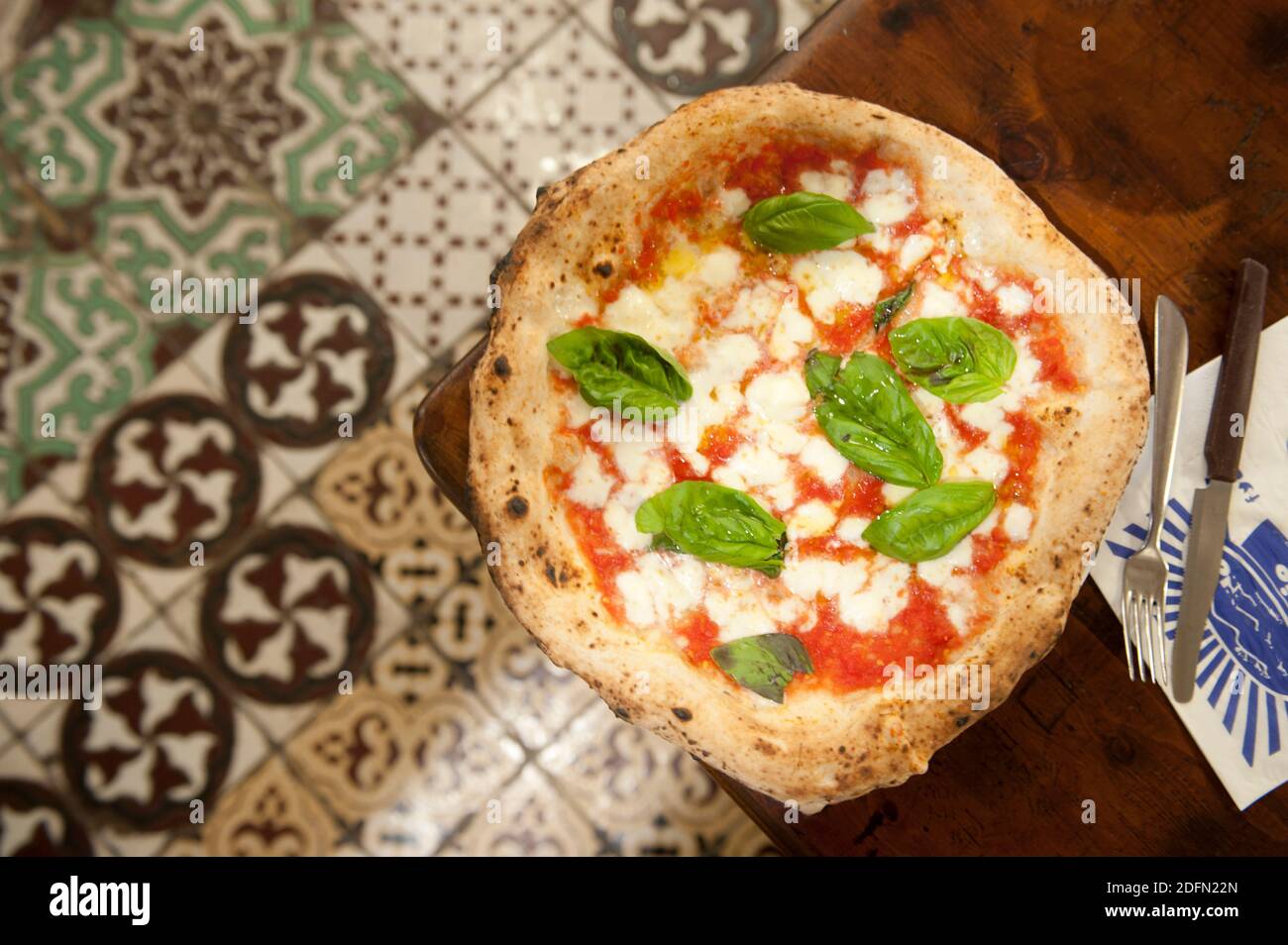 Margherita Pizza, Neapel Stockfoto
