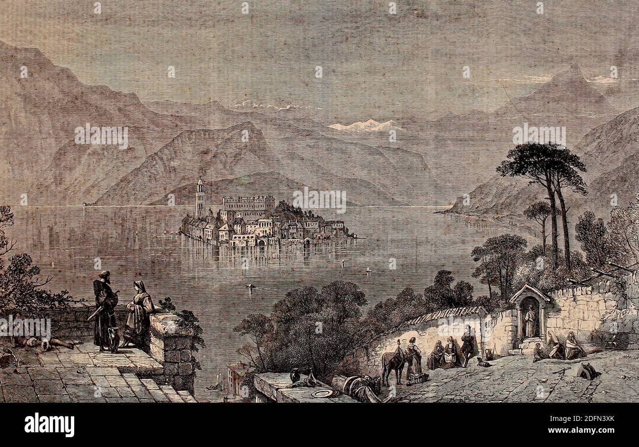 Der Lago D'orta - von W C Smith in der Ausstellung der Gesellschaft der Maler in Aquarellen Stockfoto