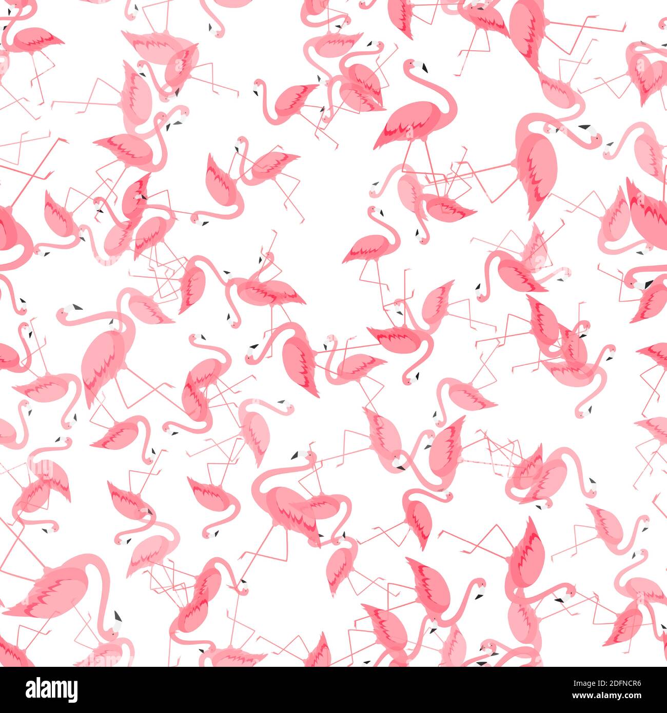 Cartoon Pink Flamingo. Nahtloser Musterhintergrund. Vektorgrafik Stock Vektor