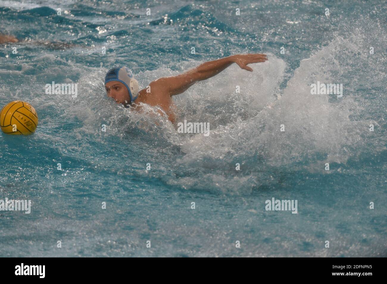 Savona, Italien. Dezember 2020. Philipp Gottfried (OSC Potsdam) während Potsdam gegen Mediterrani, len Euro Cup Wasserball Spiel in savona, Italien, Dezember 06 2020 Quelle: Independent Photo Agency/Alamy Live News Stockfoto