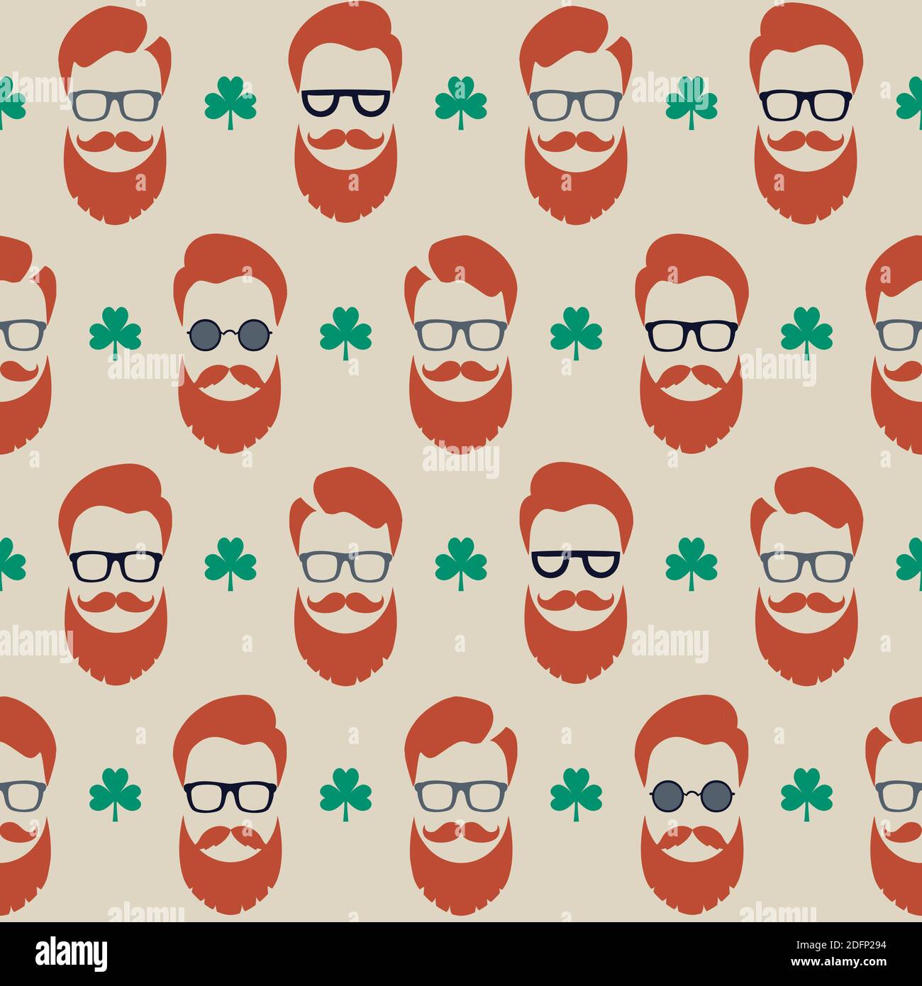 Nahtloses Vektormuster mit Teilflächen. St. Patrick's Day Texturdruck. Stock Vektor