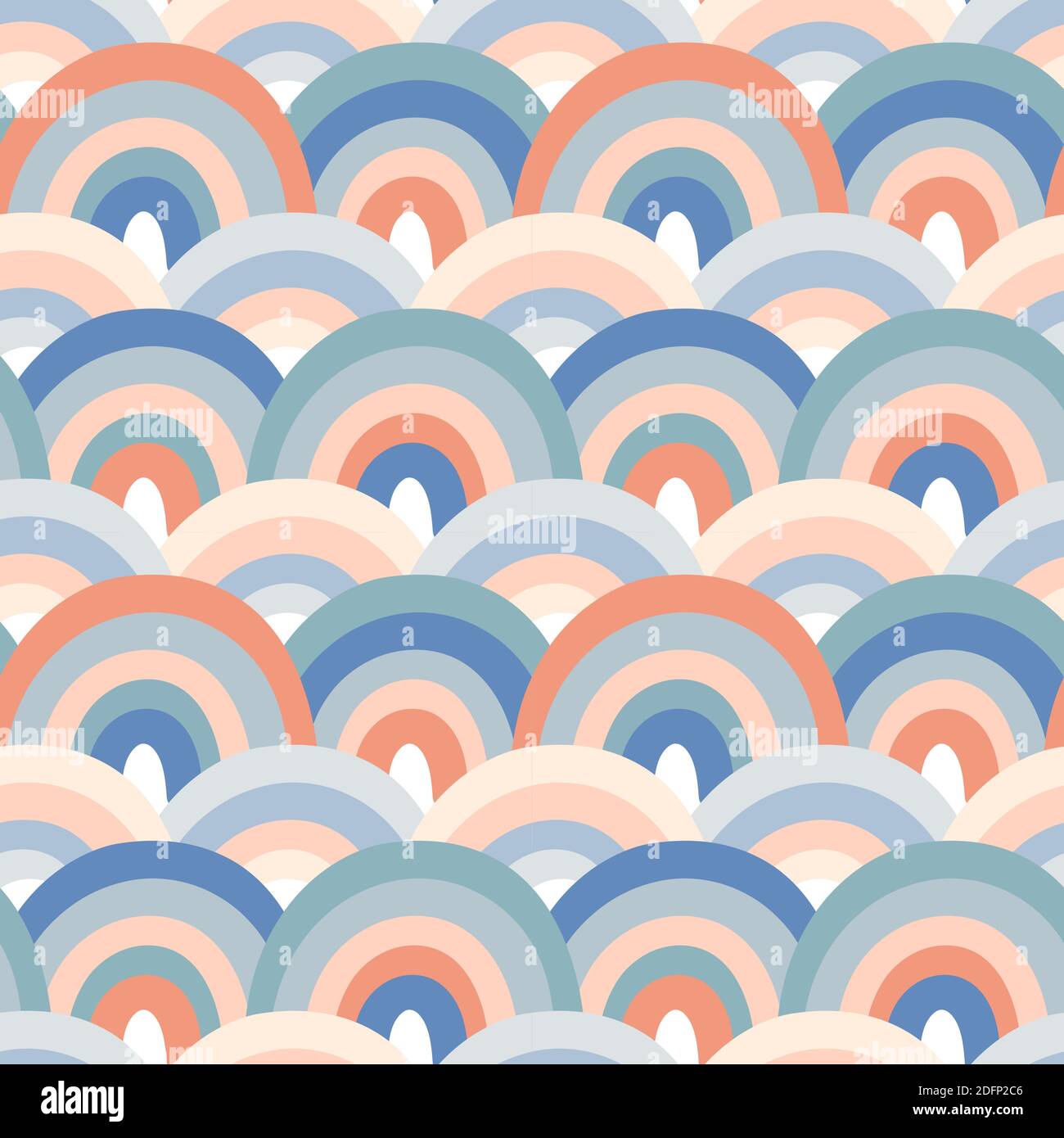 Nahtloses Muster mit handgezeichneten Regenbögen. Kreative Textur für Stoff, Verpackung, Textil, Tapete, Bekleidung. Vektorgrafik Stock Vektor