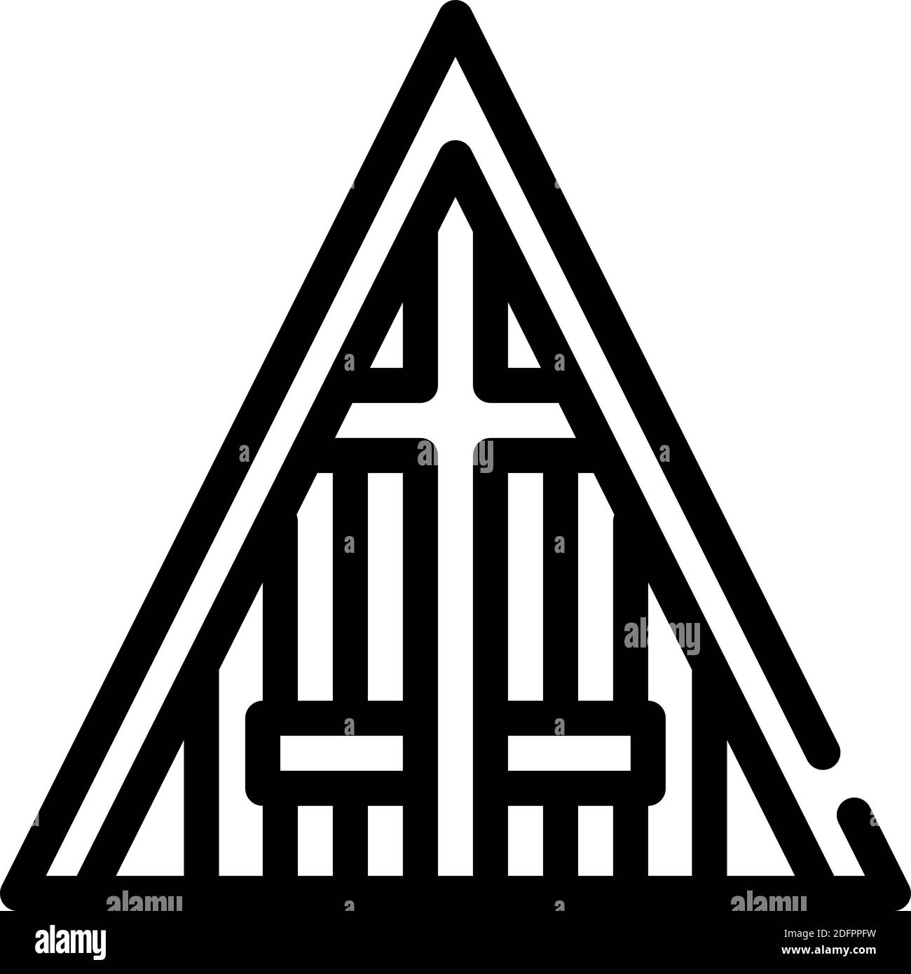arktische Kathedrale, norwegen Linie Symbol Vektor Illustration Stock Vektor