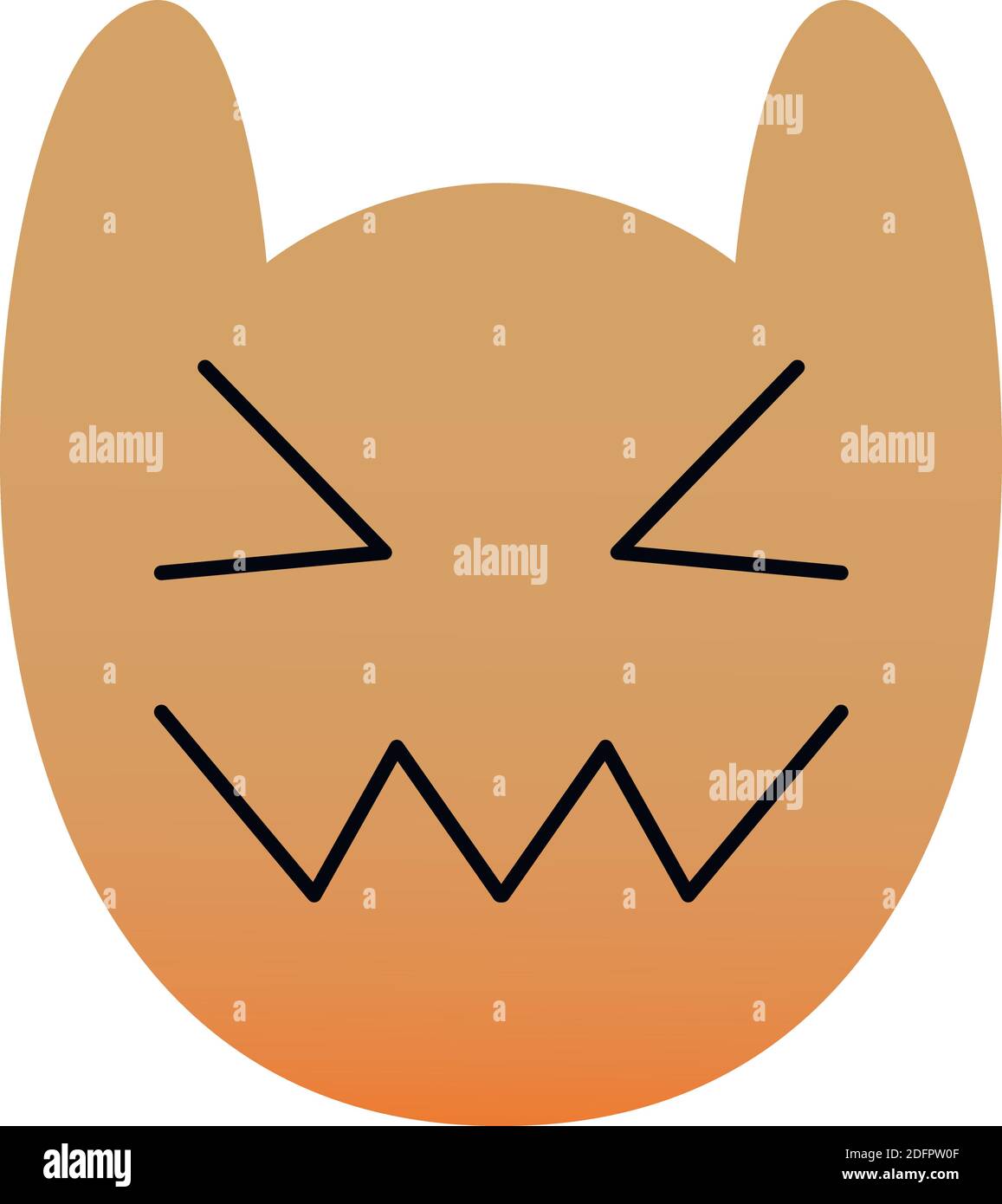 Verwirrt unglückliche Eule Lächeln eines Satzes. Symbol Für Verwirrendes Lächeln. Emoji. Isolierte Abbildung auf weißem Hintergrund EPS 10 Stock Vektor