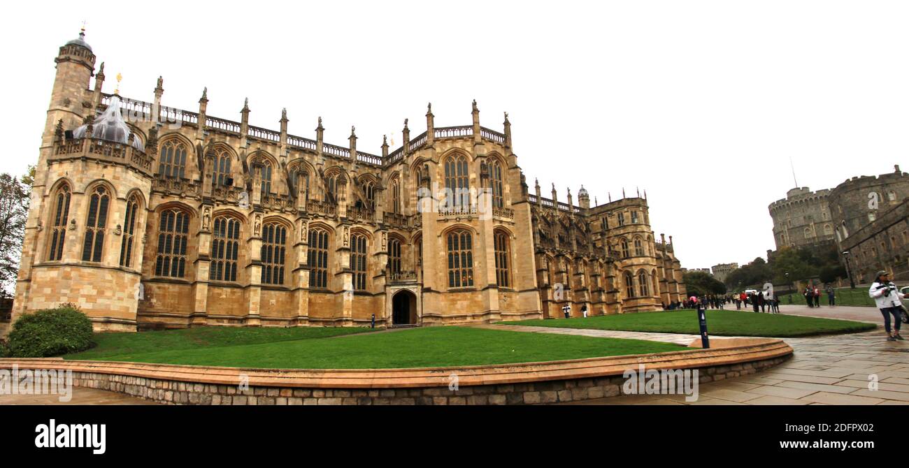 St. George's Chapel im Windsor Castle. Windsor, Berkshire, England, Großbritannien. Untere Station. Stockfoto