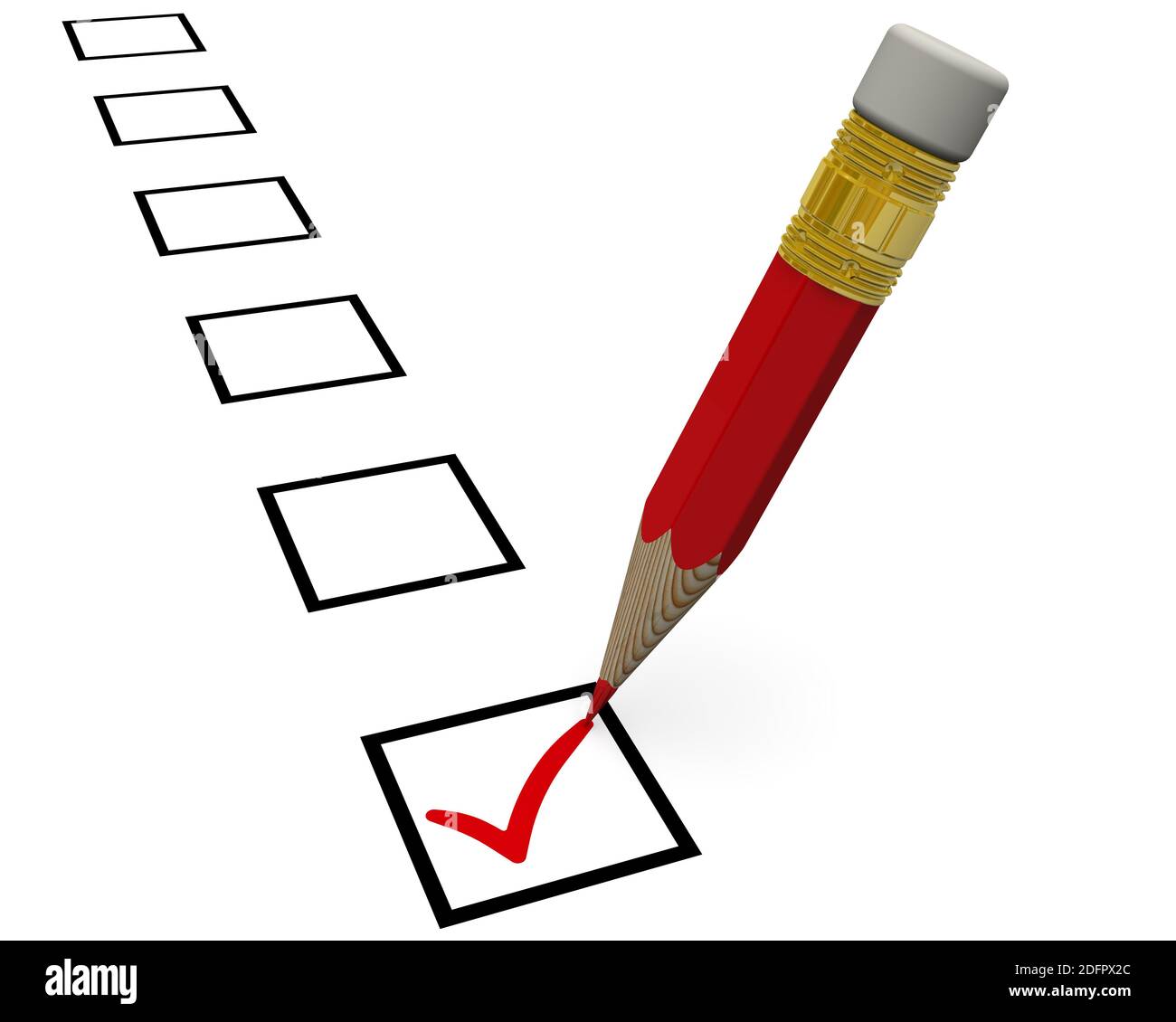 Red check mark -Fotos und -Bildmaterial in hoher Auflösung – Alamy