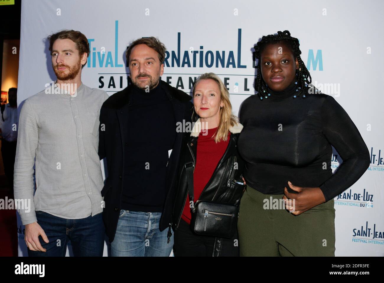 Deborah Lukumuena, Audrey Lamy, Pablo Pauly und Louis Julien Petit während der Eröffnungsfeier des Internationalen Filmfestivals von St. Jean de Luz am 01. Oktober 2018 in Saint Jean de Luz, Frankreich. Foto von Thibaud MORITZ ABACAPRESS.COM Stockfoto