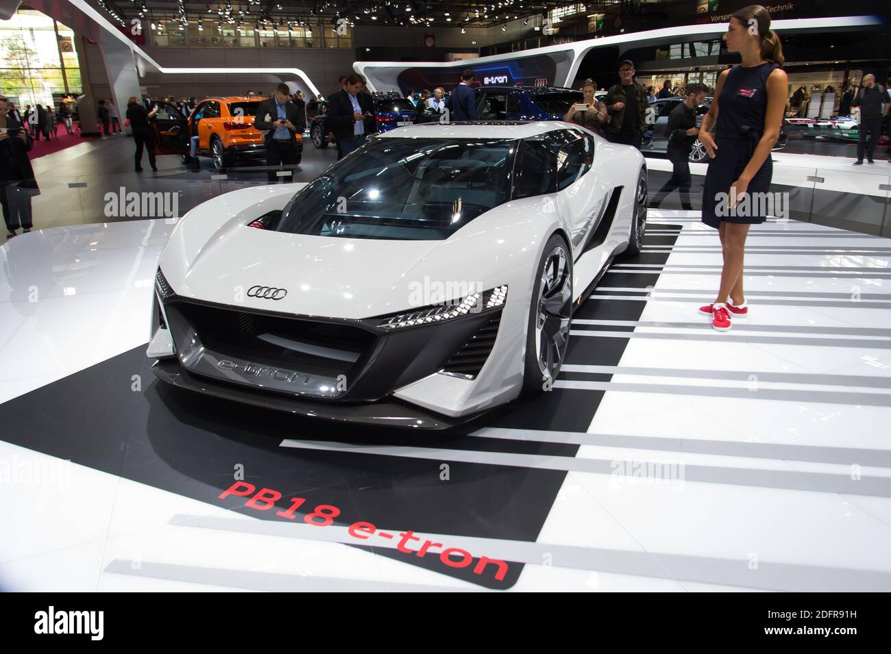 Audi PB18 E-tron concept während des Pariser Automobilsalon 2018, bekannt als Mondial de l'Automobile, der am 2. Oktober 2018 auf dem Messegelände Porte de Versailles in Paris, Frankreich, stattfand. Foto von Nicolas Genin/ABACAPRESS.COM Stockfoto