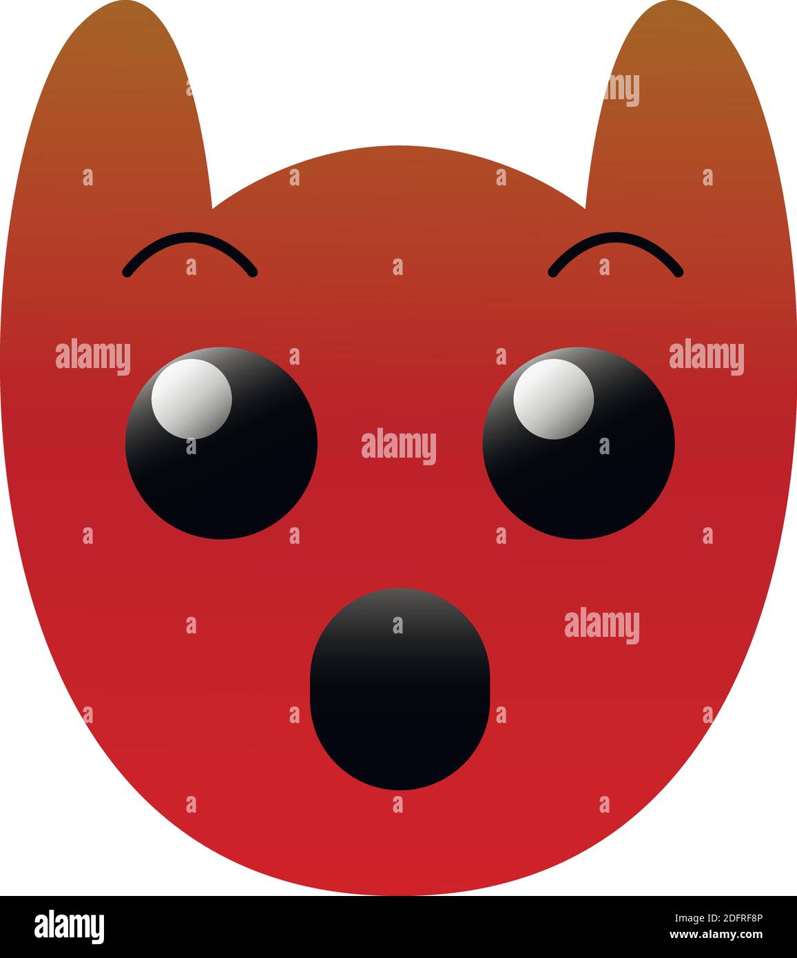 Lustige Eule Gesicht eines Sets mit großen Augen. Wütend Überraschte Kawaii Emoji. Symbole mit einem schönen Verlauf. EPS 10. Stock Vektor