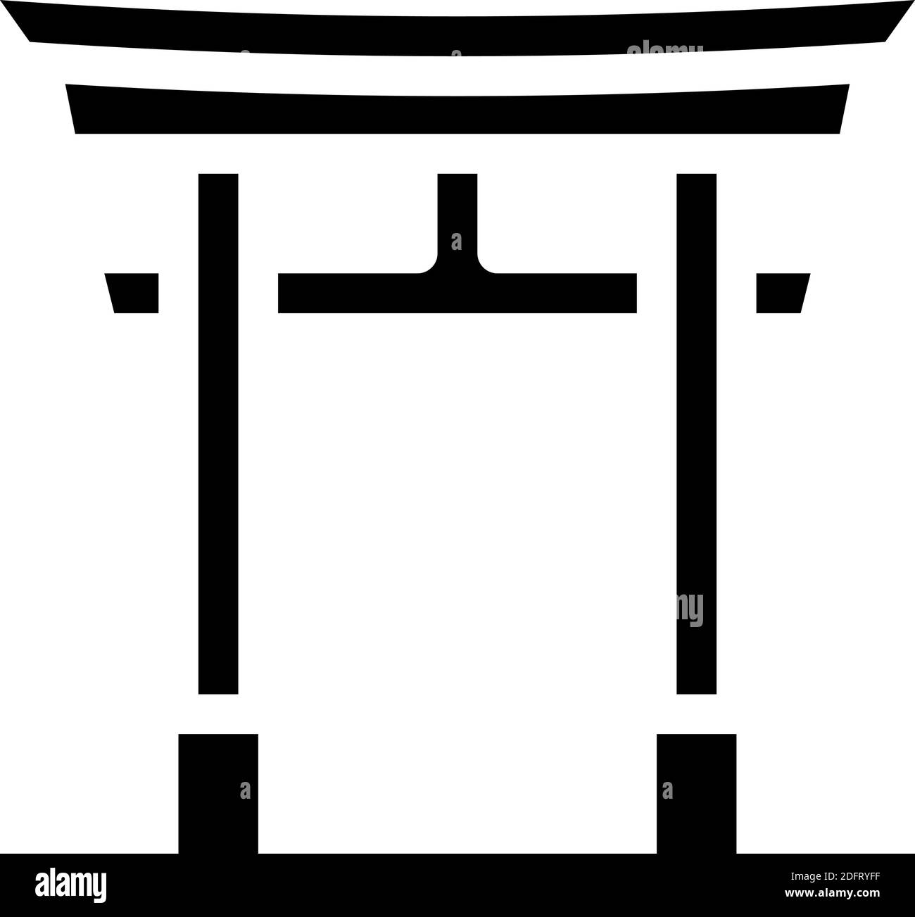 Torii Gate Glyphe Symbol Vektor Illustration schwarz Stock Vektor