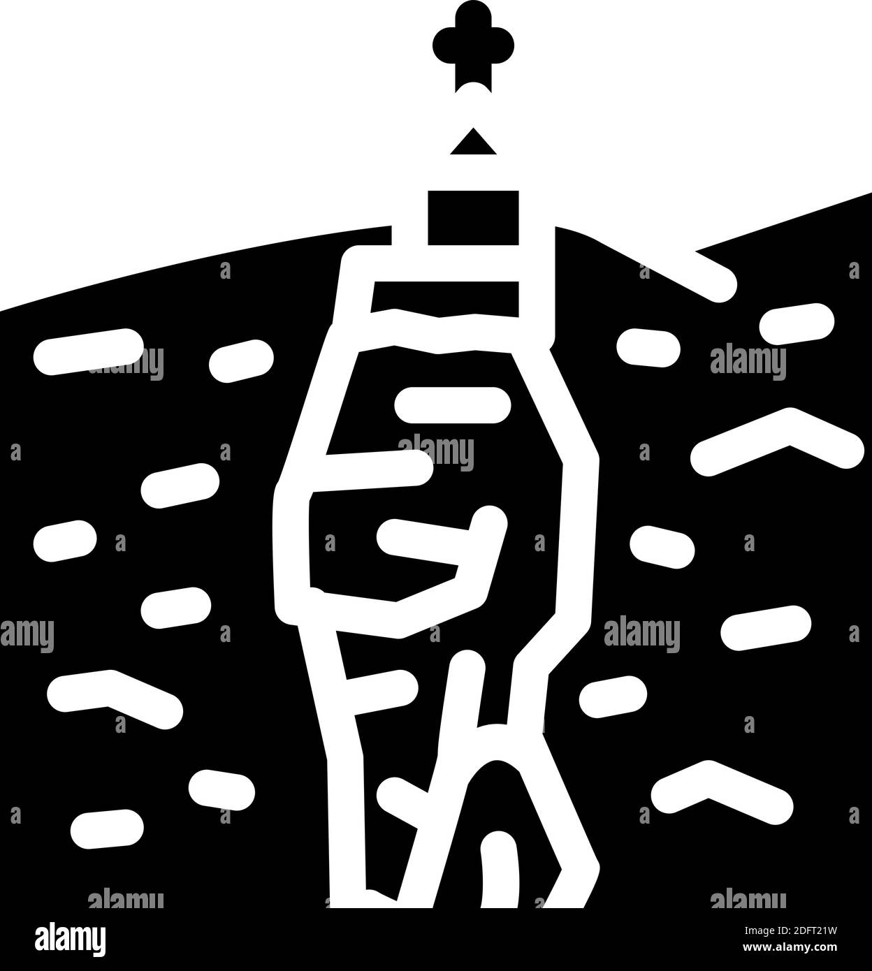 Katskhi Säule Glyphe Symbol Vektor Illustration schwarz Stock Vektor