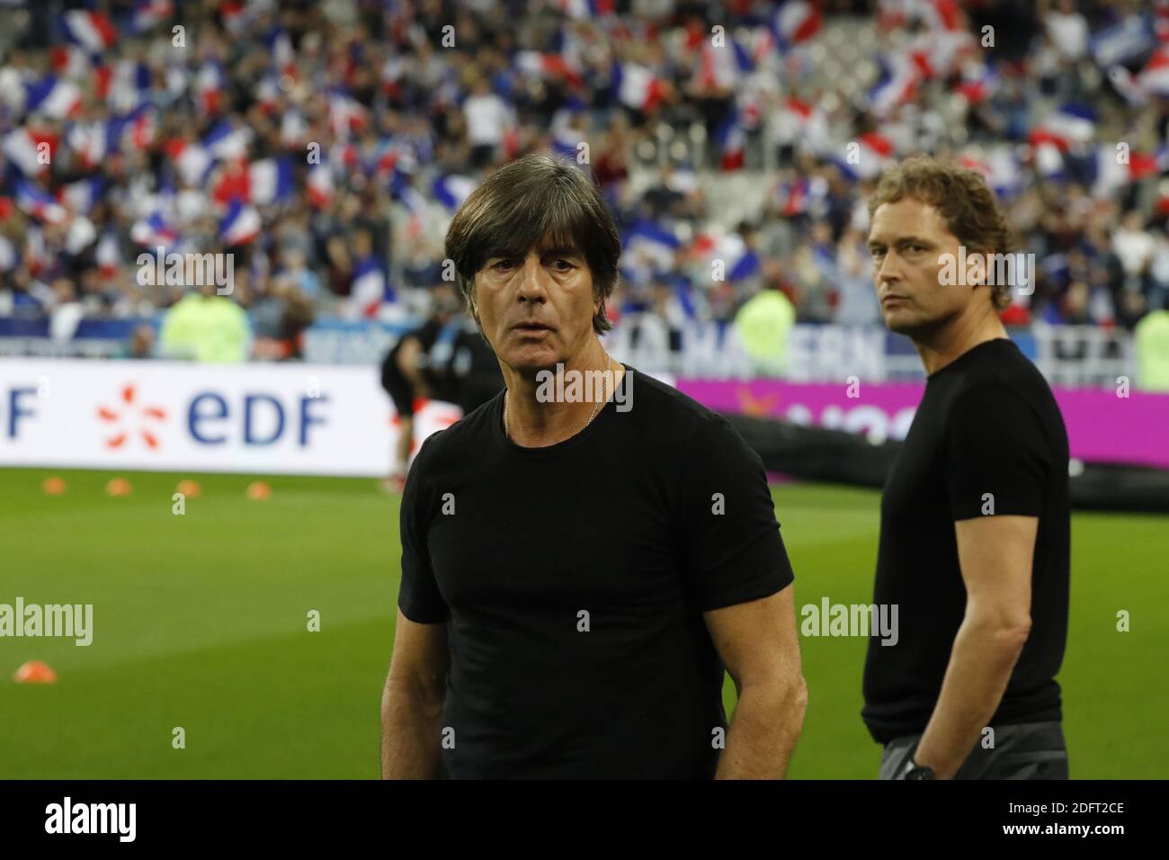 Deutschlands Cheftrainer Joachim Low beim Nations League Fußballspiel Frankreich gegen Deutschland im Stade de France in Saint-Denis, Vorort von Paris, Frankreich am 16. Oktober 2018. Frankreich gewann 2:1. Foto von Henri Szwarc/ABACAPRESS.COM Stockfoto