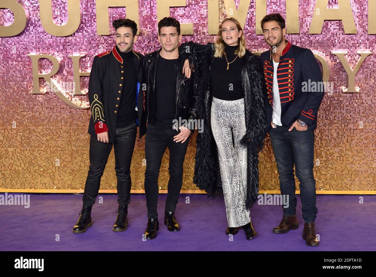 Agoney Hernandez, Jaime Lorente Lopez, Brisa Fenoy und Maxi Iglesias bei der Weltpremiere der Bohemian Rhapsody am 23. Oktober 2018 in der Wembley Arena in London, England. Foto von Aurore Marechal/ABACAPRESS.COM Stockfoto