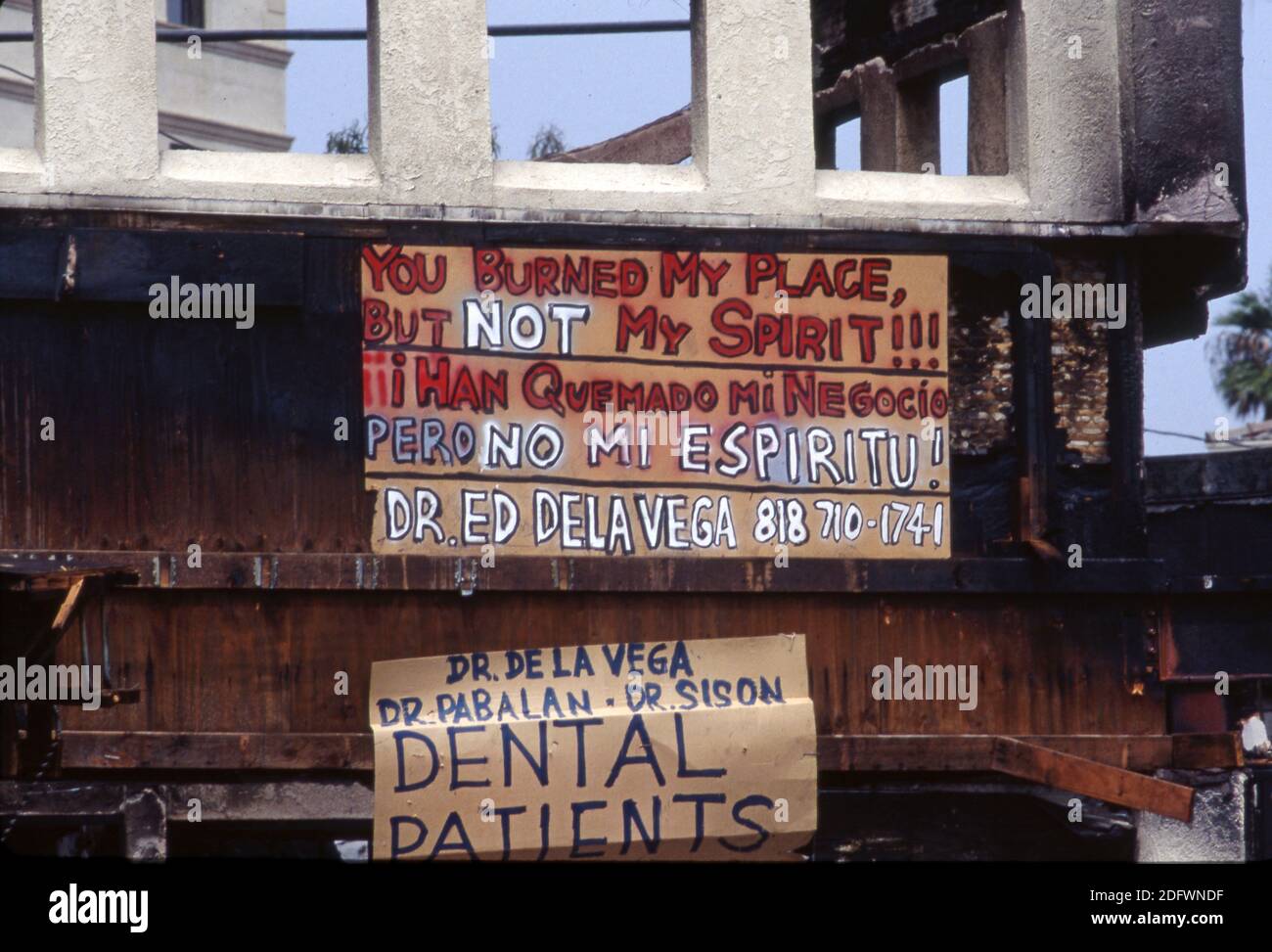 Nachwirkungen von L.A. Aufstand im April 1992 Stockfoto