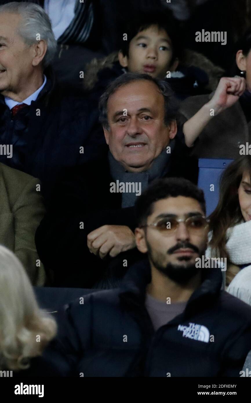 Michel Platini beim Fußballspiel der Ersten Liga, PSG gegen Nantes im Parc des Princes, Frankreich, am 22. Dezember 2018. PSG gewann 1:0. Foto von Henri Szwarc/ABACAPRESS.COM Stockfoto