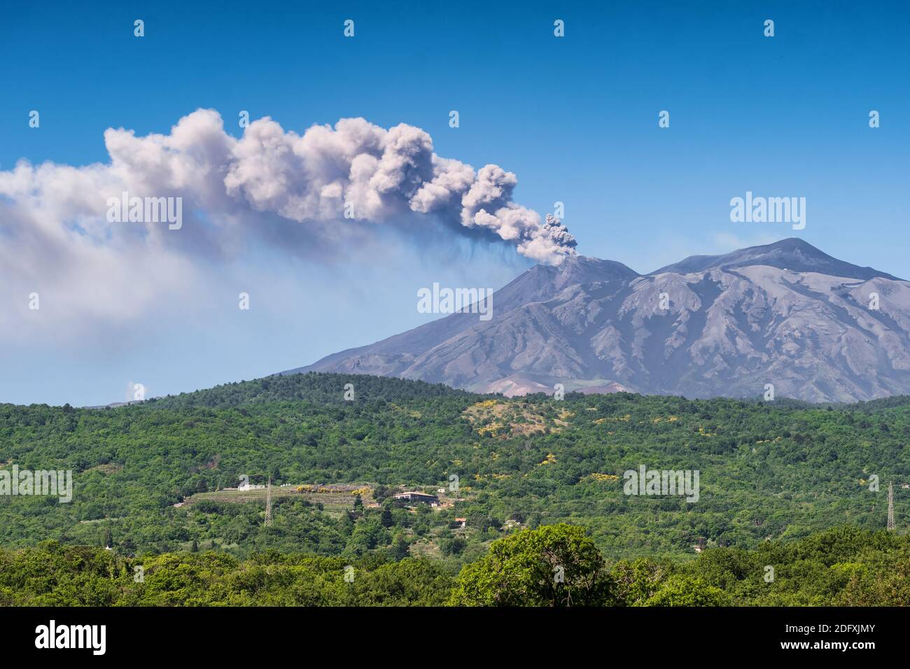Vulkan Ätna Eruption in Sizilien Stockfoto
