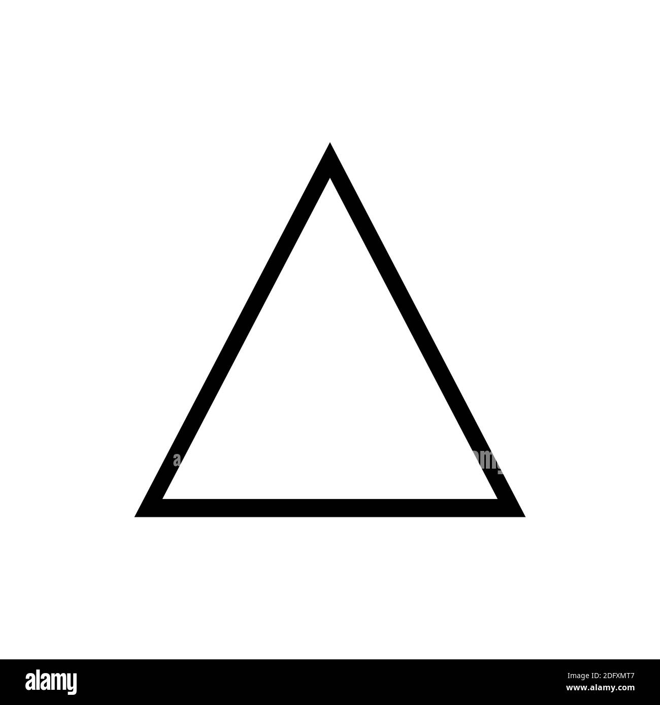 Das Symbol des Feuers, eines der Symbole der Alchemie. Schwarz-weißes Feuersymbol. Stockfoto