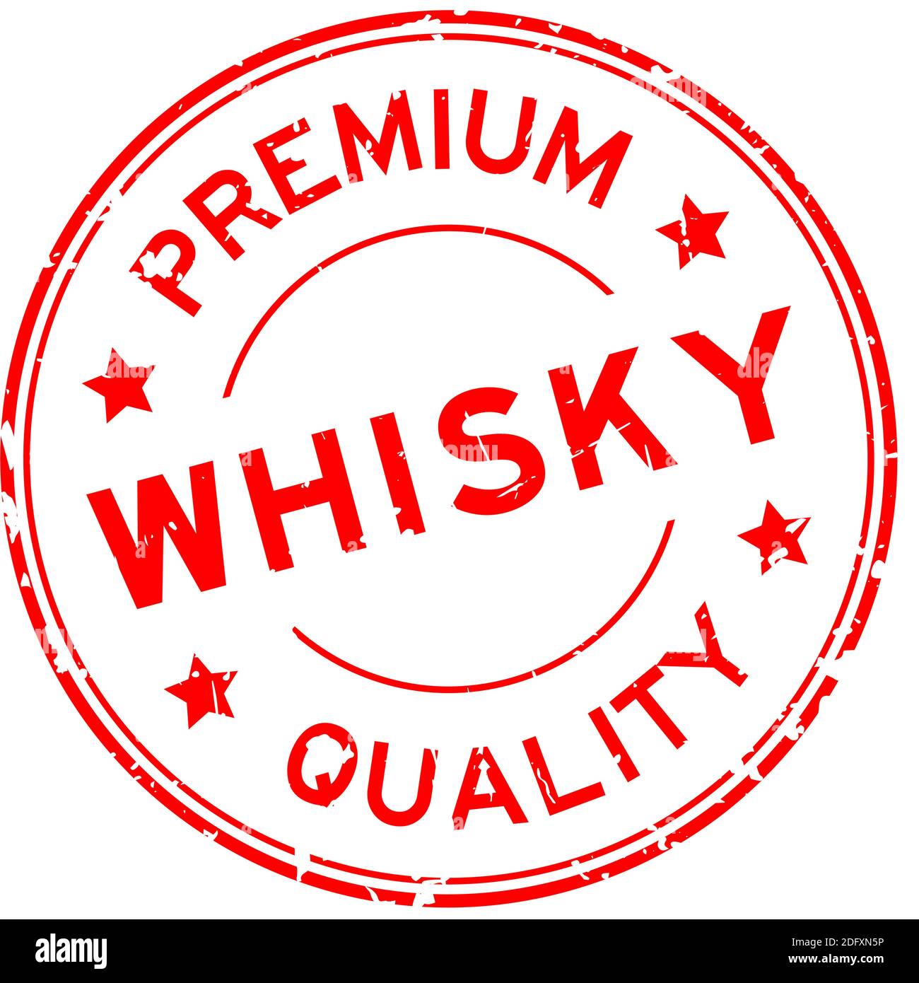 Grunge rot Premium Qualität Whisky Wort rund Gummi Siegel Stempel Auf weißem Hintergrund Stock Vektor