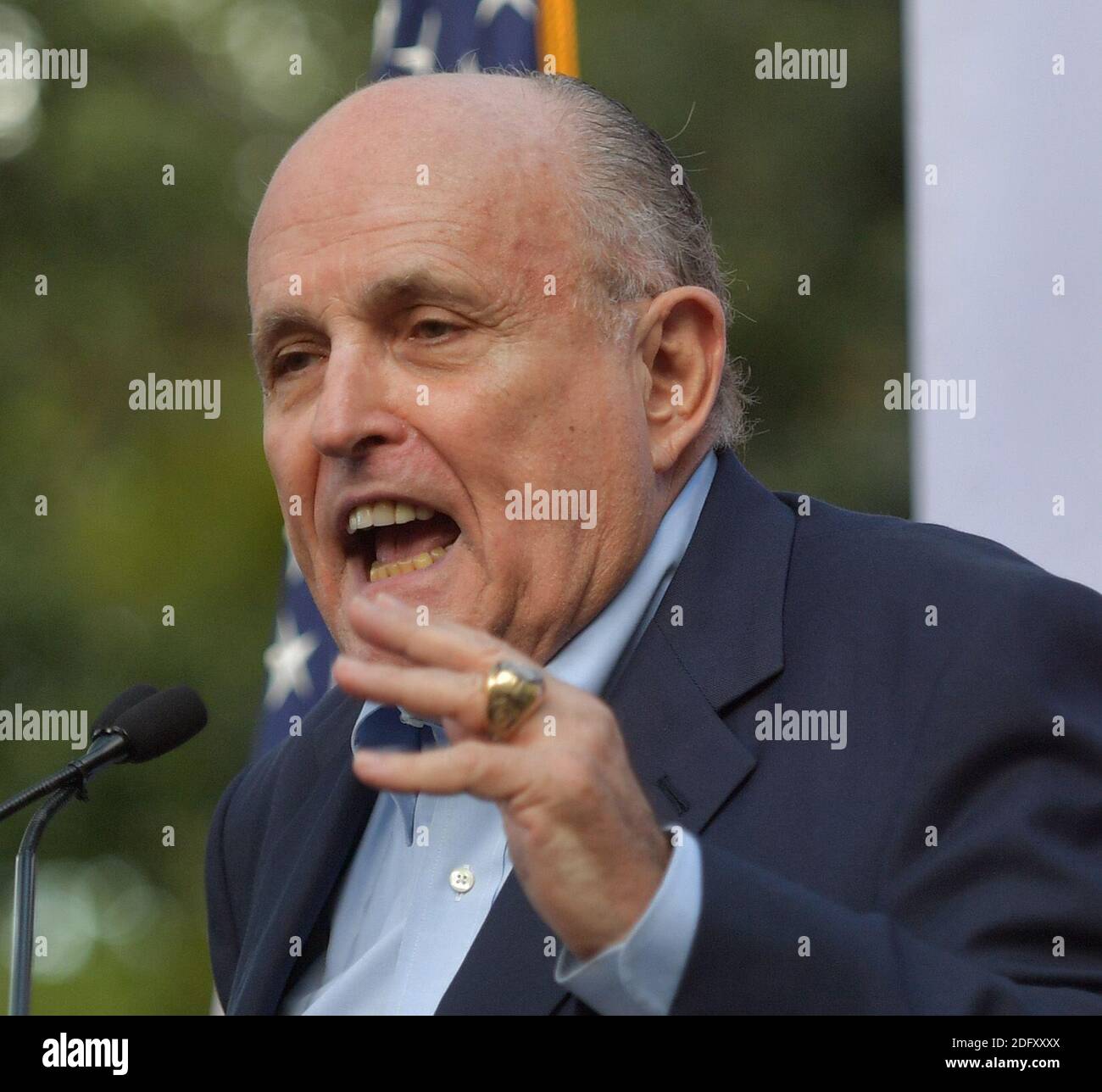 BOCA RATON, FL - November 04: Ron DeSantis, Rudy Giuliani und Attorney General Pam Bondi in Boca Raton am 4. November 2018 in Boca Raton, Florida. Personen: Rudy Giuliani Credit: Stürme Media Group/Alamy leben Nachrichten Stockfoto