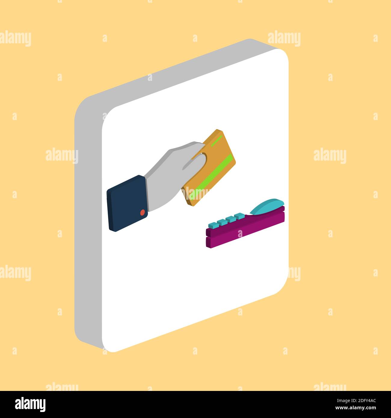 Zahlungs einfache Vektor-Symbol. Illustration Symbol Design Vorlage für Web mobile UI-Element. Perfekte Farbe isometrisches Piktogramm auf 3d weißes Quadrat. Payme Stock Vektor