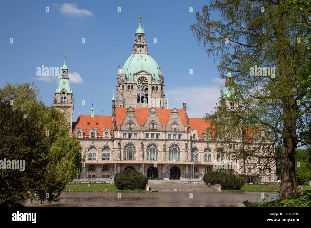 Geographie / Reisen, Deutschland, Niedersachsen, Hannover, Neues Rathaus, Maschteich, Additional-Rights-Clearance-Info-Not-Available Stockfoto