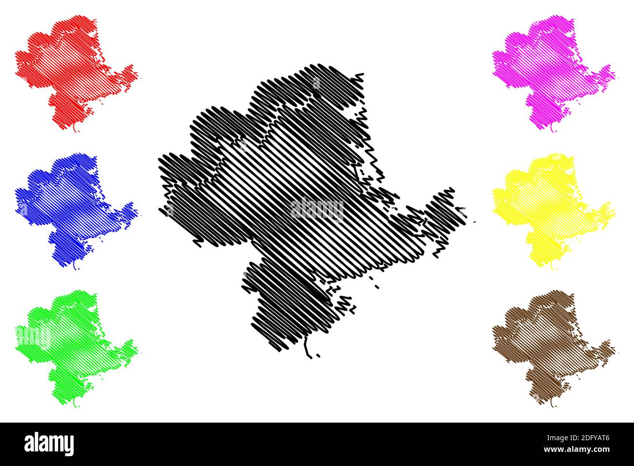 Essex County, Commonwealth of Massachusetts (U.S. County, United States of America, USA, U.S., US) Kartenvektordarstellung, Scribble-Skizze Essex-Karte Stock Vektor