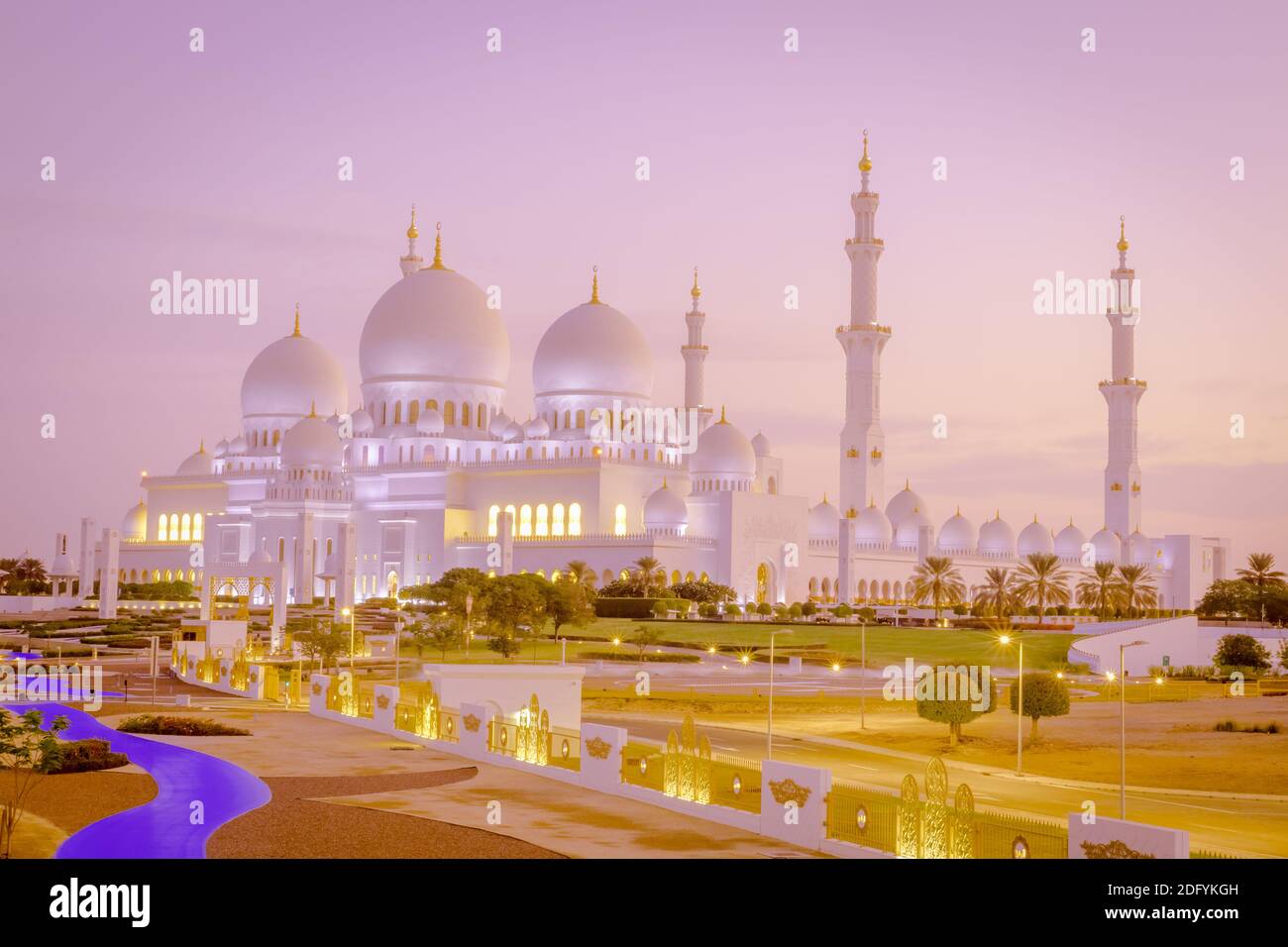 Sheikh Zayed Moschee in Abu Dhabi, Vereinigte Arabische Emirate Stockfoto