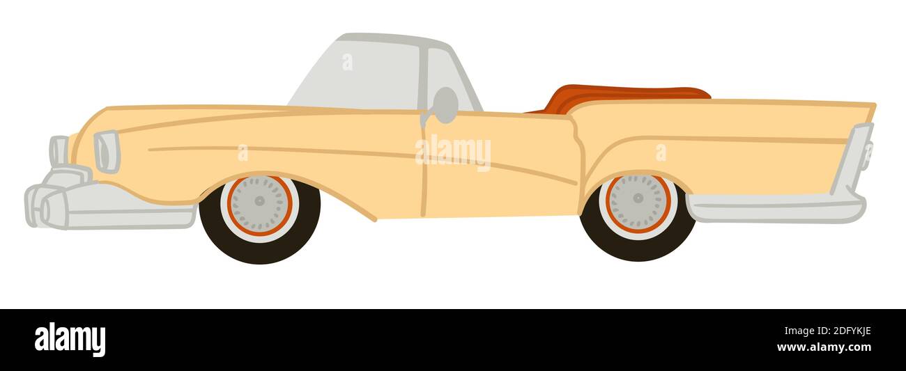 Amerikanische Oldtimer oder Retro-Auto ohne Dachvektor Stock Vektor