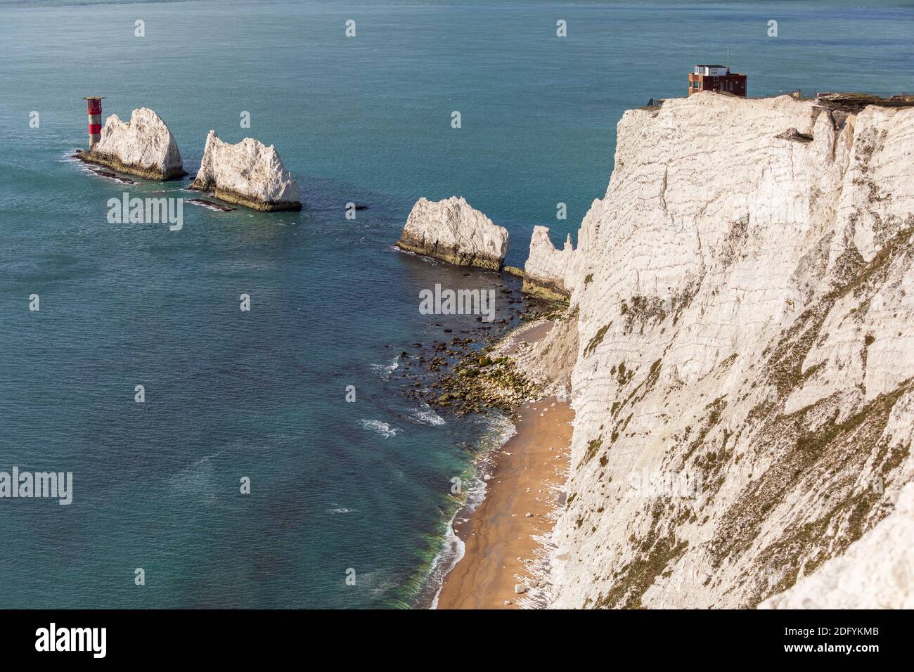 Die Nadeln und die Küstenwache, Isle of Wight Stockfoto