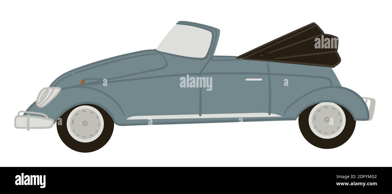 Automobilwagen mit Textildach, altmodisch Stock Vektor