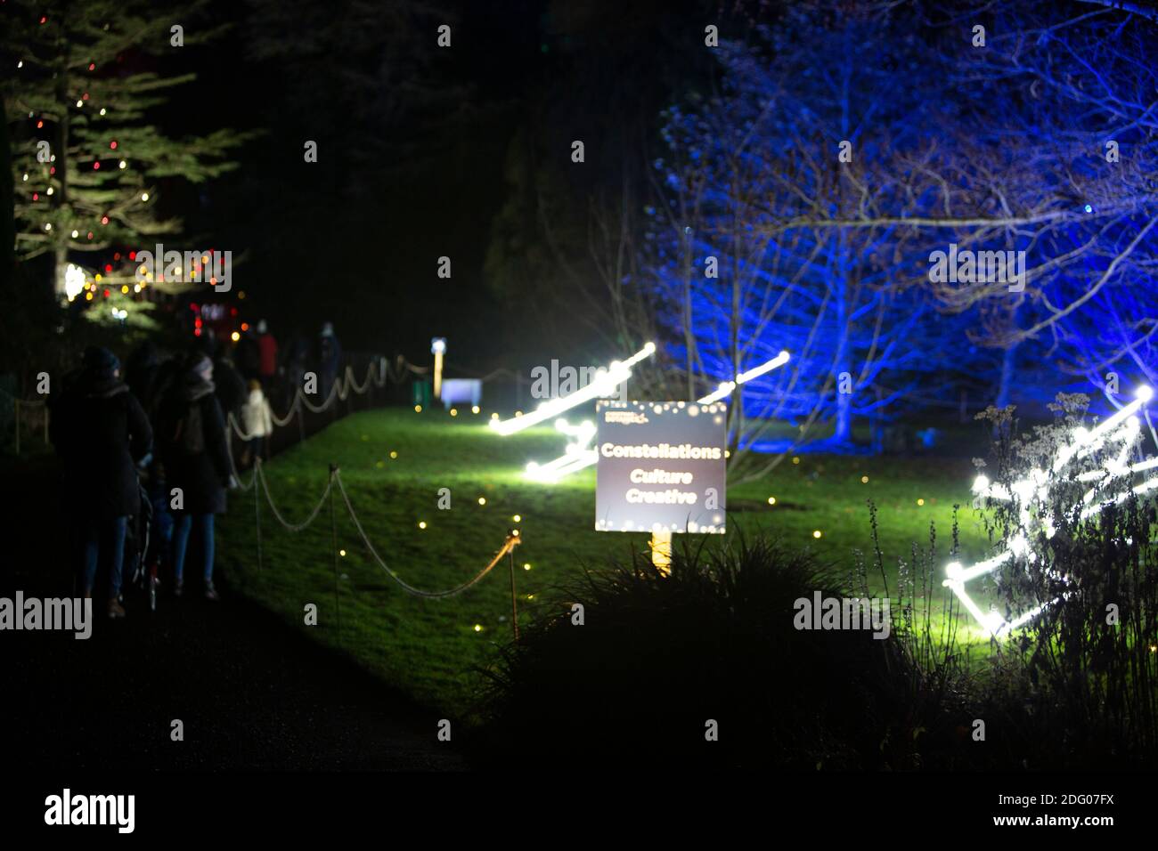 Edinburgh, Schottland. Dezember 2020. Pressegespräch Weihnachtslicht im Botanischen Garten von Edinburgh. Der Botanische Garten von Edinburgh zeigt das Licht an Stockfoto