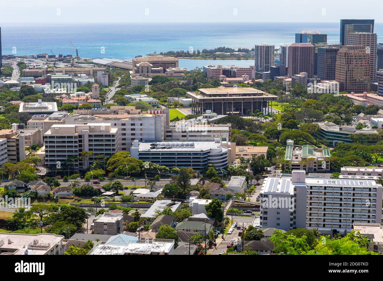 Downtown Honolulu und Vororte, Oahu, Hawaii Stockfoto