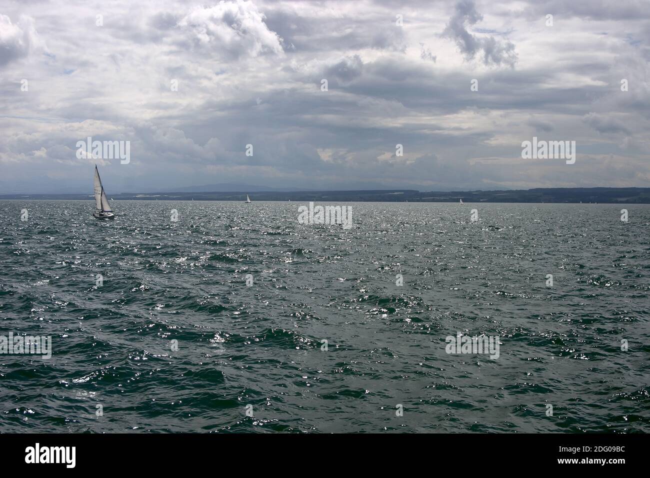 Stürmischer Bodensee Stockfoto