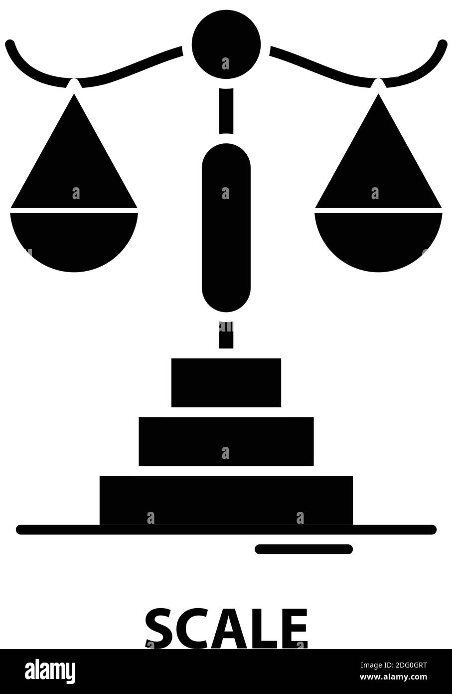 Skalierungssymbol, schwarzes Vektorzeichen mit editierbaren Konturen, Konzeptdarstellung Stock Vektor