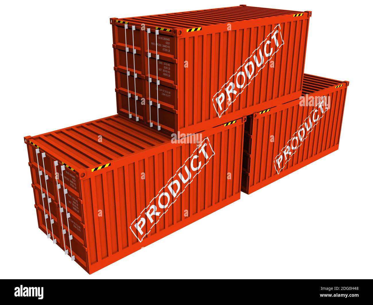 Behälter mit Produkt Stockfoto