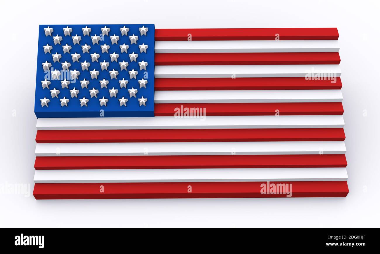 USA-Flagge in 3d-Form Stockfoto