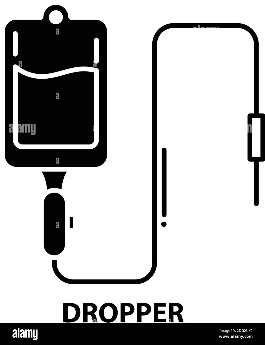 Dropdown-Symbol, schwarzes Vektorzeichen mit editierbaren Konturen, Konzeptdarstellung Stock Vektor