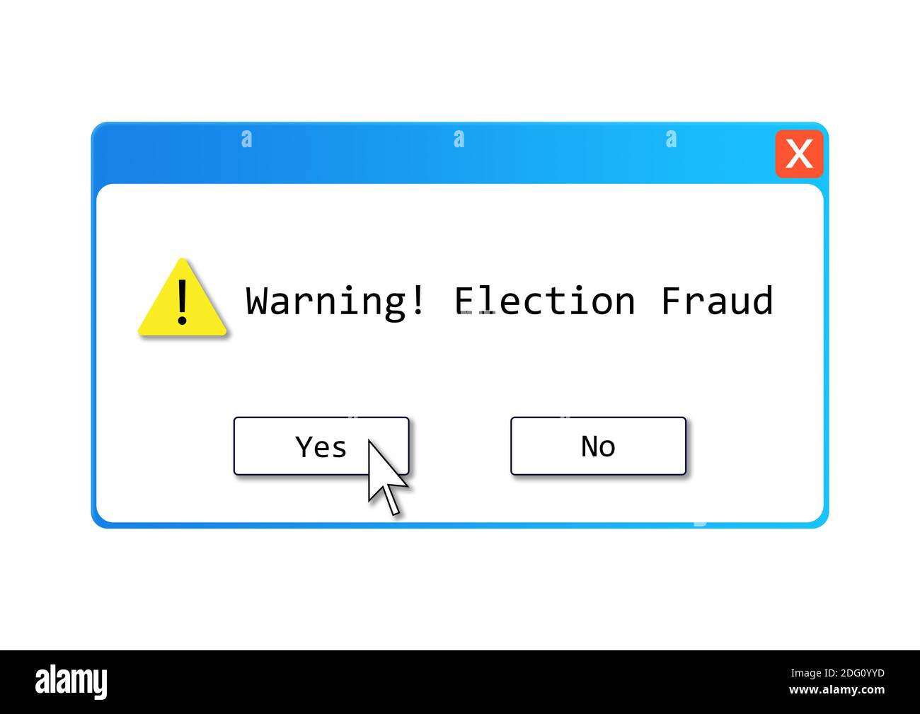 Eine TEXTDARSTELLUNG ÜBER WAHLBETRUG über diejenigen, die glauben Die angebliche Wahlpolemik über Computersysteme und andere Möglichkeiten Formulare o Stockfoto