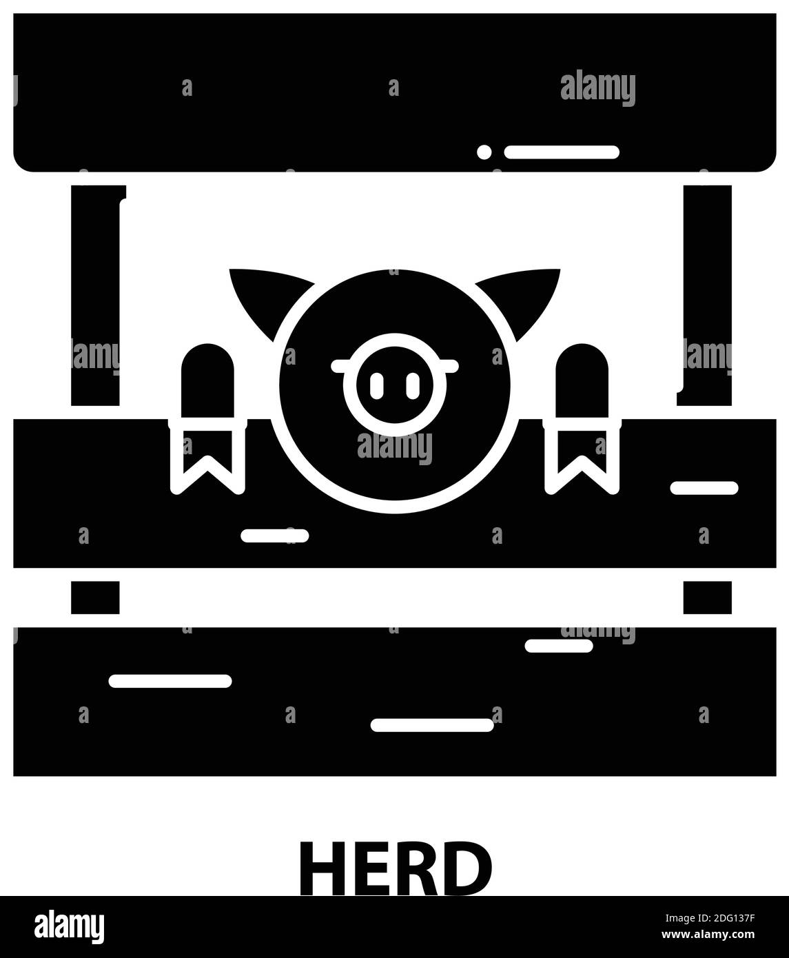 Herdensymbol, schwarzes Vektorzeichen mit editierbaren Konturen, Konzeptdarstellung Stock Vektor