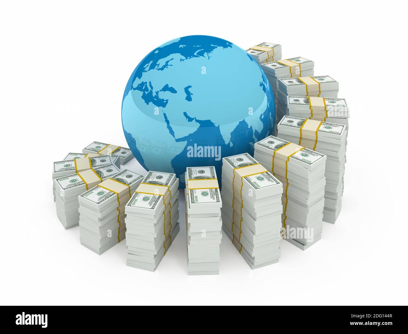 Globale Investment-Konzept isoliert auf weiss Stockfoto